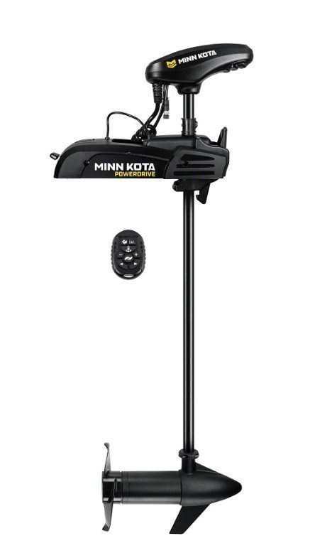 Minn Kota electric trolling motor with wireless remote control.