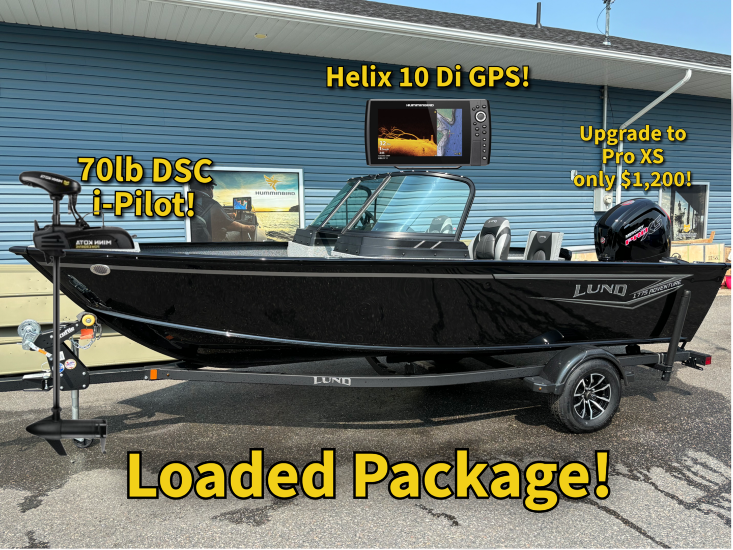 Black fishing boat loaded with GPS, DSC radio, and autopilot upgrade.