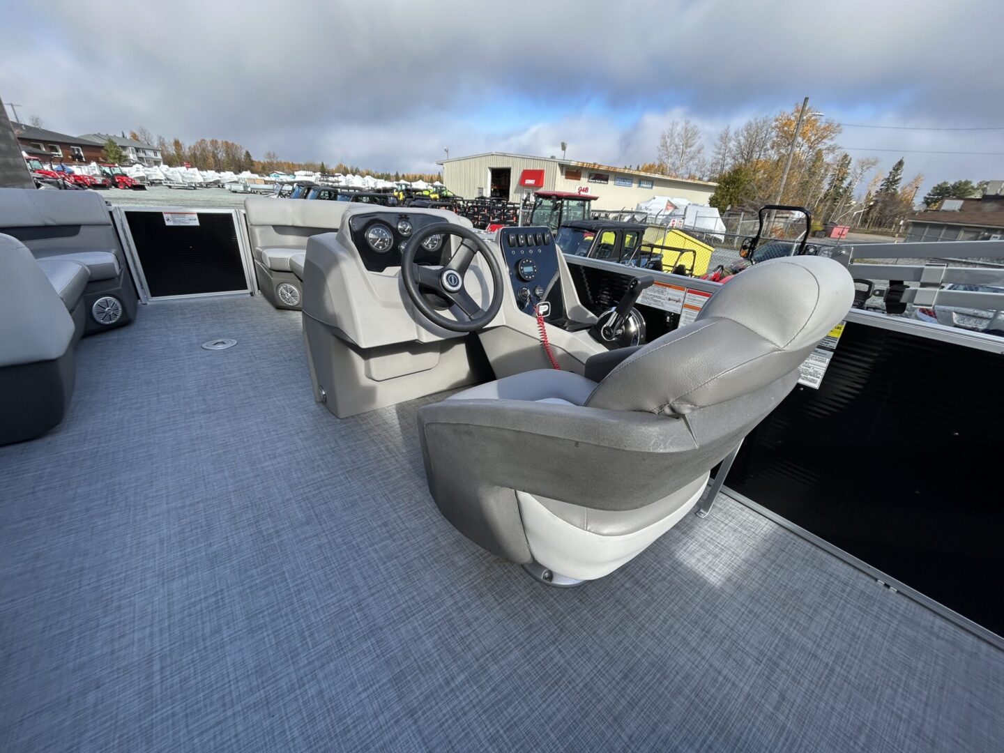 Captain helm and swivel seat angled view